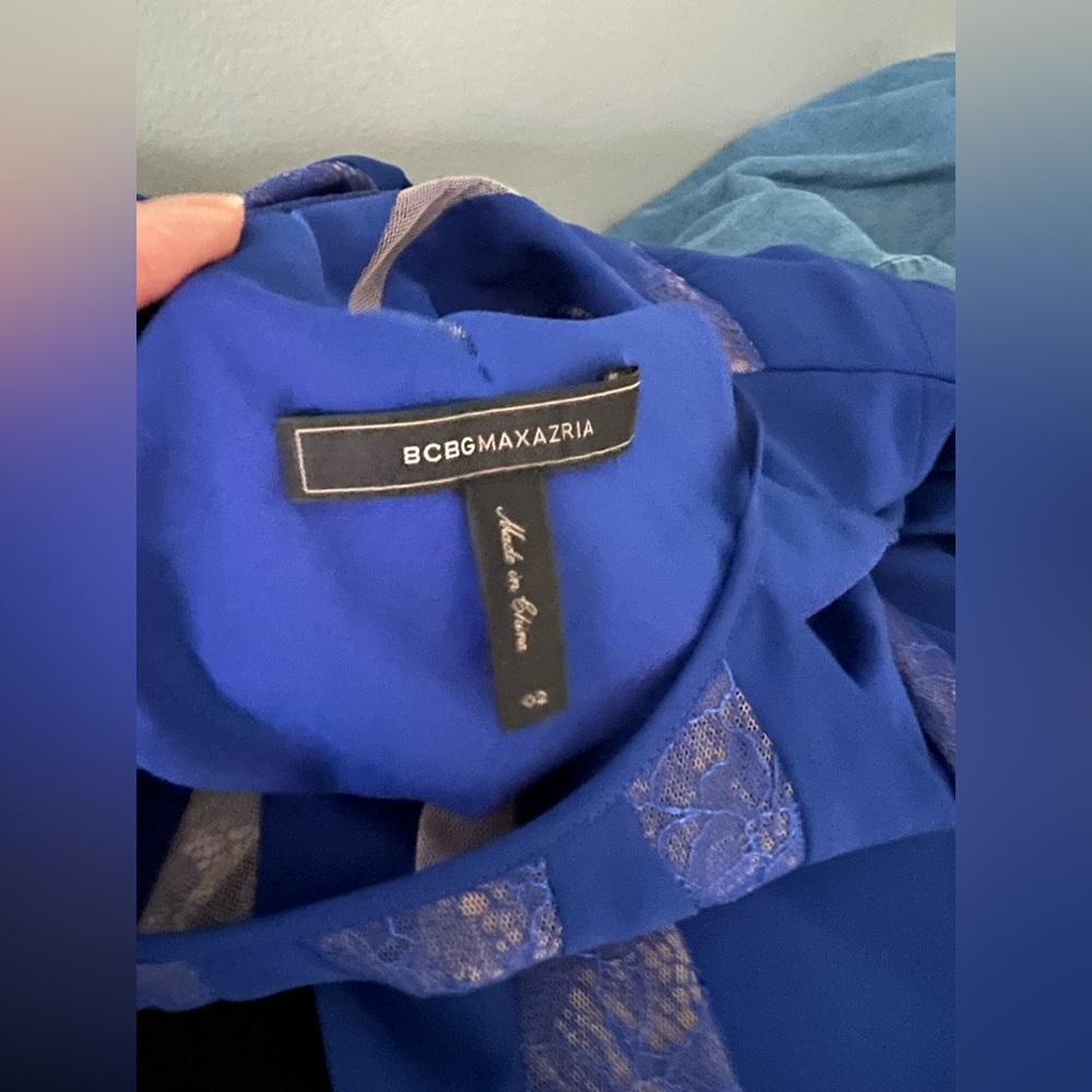 Bcbgmaxazria fit and flare blue dress size xs - Picture 5 of 5